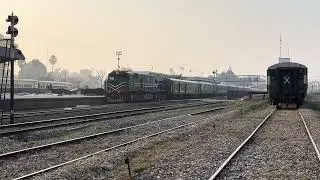 GEU 20 4570 huge whistle sound while moving premium train from Rawalpindi railway station 