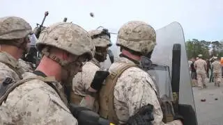 Anti-terrorism Security Team Marines Conduct Riot Control
