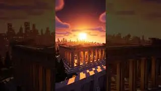 Witness a Blocky Acropolis Sunset in Minecraft 🌇 | Ancient Pillars & Athens Skyline