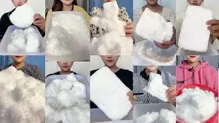 ONLY BITES🔷 || HER SOLO SOFT SQUEAKY FREEZER FROST EATING COMPILATION🧊