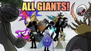 ALL GIANTS Lunarclops, Kai Rider, Giantlord VS Magis, Sicklebear And Spearos! Stick War: Saga Mod