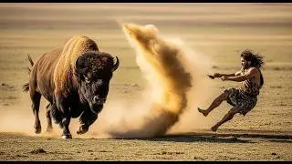 prehistoric survival, australopithecus, giant bison hunt