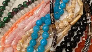 27. Натуральные камни. Агат, перламутр, коралл и нефрит. Natural stone beads haul