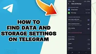 How To Find Data And Storage Settings On Telegram 2025