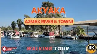 Akyaka Walking Tour: Azmak Nehri & Town Adventure | 4K Scenic Walk!