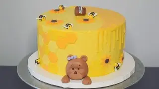 Honey Bee Cake with Fondant Bear | Cake Tutorial