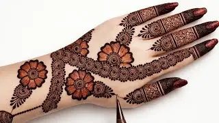 Very simple unique style mehndi design for back hand|new easy mehndi design 2026 | mehandi designs|