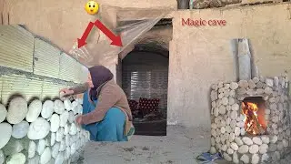 A single mother's creativity in building a stone kitchen in a cave is amazing!