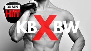 30 Min Kettlebell & Bodyweight HIIT Workout | Explosive Strength + Cardio | No Repeat