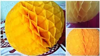 Hanging Puffy Flower Ball | Handmade | Paper Craft | DIY | Food & Craft