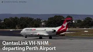 QantasLink (VH-NHM) departing on RW03 at Perth Airport.