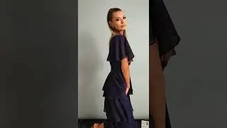 Rochie Midi De Seara Albastră cu Volane #mangata #romania #rochii #rochiideseara