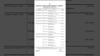 MSc botany 1&4 semester Exam 2025 Time table