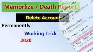 How To Death Report Fb Account | Death Report | Memorlize Account| Working Trick 2020