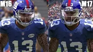 Madden 17 vs Madden 16 Odell Beckham Jr Graphics Comparison!