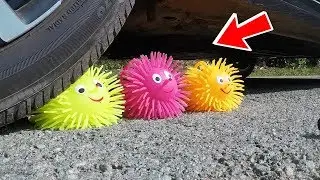 Experiment car vs squishy | Crunchy crushing by car