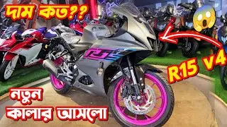 New Yamaha R15 v4 Matt Gray & Pink Colour. R15 v4 New Colour 2024. Gray & Pink Colour R15 v4.