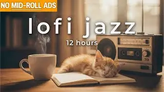No Mid-Roll Ads ☕ Lofi Jazz Music for Work & Study ☕ 12 Hours of Relaxing Cafe Beats for Focus