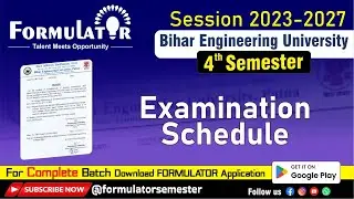 BEU 4th Semester (2023&ndash;2027) | Examination Schedule Out | How to Prepare Yourself