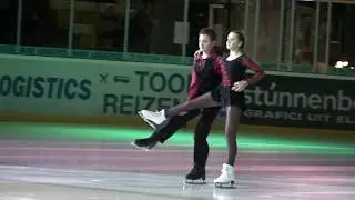 Singer Amira Willighagen in figure skating duet with her brother