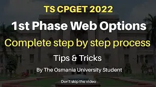 TS CPGET 2022 |  Web Options Complete Step By Step Process | Tips & Suggestions #cpget2022