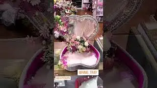 Exquisite Heart-Shaped Ring Tray for Pakistani Wedding | Adorned with Beautiful Artificial Flowers