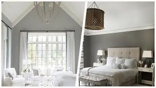 75 Brown Floor Bedroom With Gray Walls Design Ideas You'll Love ⭐️