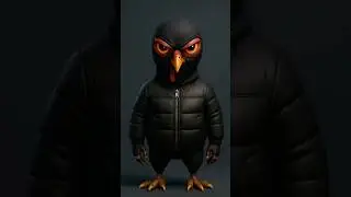 Masked turkey drip. Eyes sharp, jacket tight.🦃🖤 #turkey #3danimation #cute