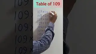 Table of 109