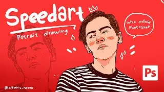 Belajar Photoshop - Menggambar potrait wajah mengunakan wacom, pen tablet (speedart)
