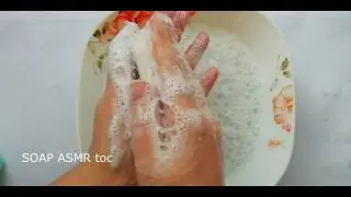 A lot of foam from soap and sponge ASMR/no talking