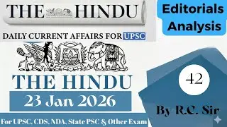 23 Jan 2026 || Daily The Hindu editorial Analysis with MCQ by RC Sir
