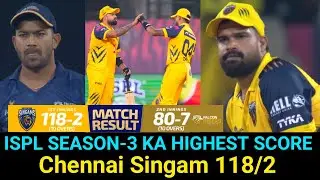Chennai Singam Winning By 38 Runs vs Falcon Risers Haydrabad ISPL SEASON-3 Match NO-10