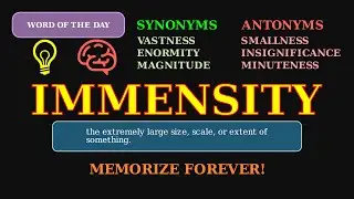 Immensity: The Word for Vast Size 🌌 A Noun for Grand Scale