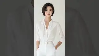 Chic White Button-Up Look with Tailored Elegance #fashion #chic #whiteoutfit