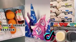 snack drawer fridge restock and ice cream tiktok compilation🍨