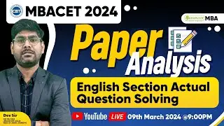 MAH MBA CET 2024 - Paper Analysis | English Section Actual Question Solving | Day 1