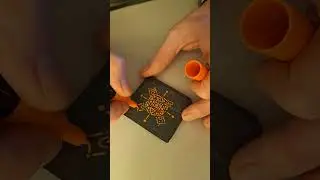 Mini mandala orange sur ardoise 😀 #2 #art