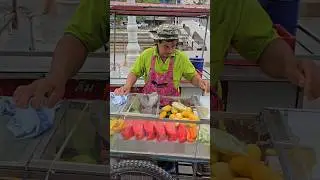Happy Fruit Cart! Only $0.6 fruits - Fruit Cutting Skills - Thai Street Food