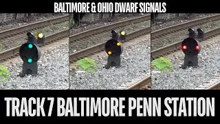 B&O Dwarf CPL Signal Aspects | Clear, Approach Slow, Stop & Slow Approach | Baltimore Penn Track 7