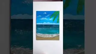 Einfaches Strand- und Meermotiv malen | Acryl Malerei f&uuml;r Anf&auml;nger & Kinder🎨✍️