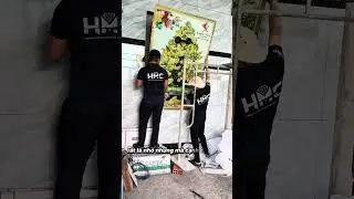 Thi công tranh kính cường lực in 3D dễ như ăn bún là đây ￼#Hamico #trangtrí 