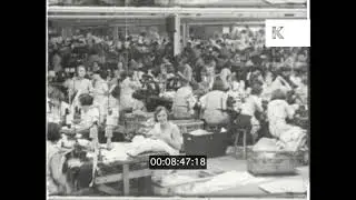 1930s UK, Nottingham, Shoe and Lace Production Factory, 16mm