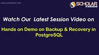 Hands on Demo on Backup & Recovery in PostgreSQL Session Video #postgresql  #database #db #webinar