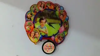 Personalized Doom Wall Clock with pendulum (Birthday Theme)