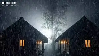 Rain Sounds and Thunder on Cabin Roof | Natural Night Rainstorm for Relaxing Sleep ASMR