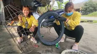 Complete the pig catching cage and change the Wave@ 110 tire. Receiving many smiles around.