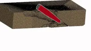 projectile on a 16cm thick concrete target