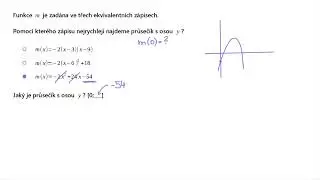 Řešený příklad: Předpis a vlastnosti kvadratických funkcí | Funkce | Matematika | Khan Academy