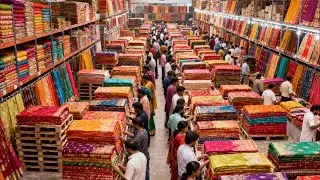 సూరత్ సారీ హోల్‌సేల్ మార్కెట్‌లో కేవలం ₹60 నుంచి | ఫ్యాక్టరీ రేట్ ధరలు | Surat Saree market | Saree